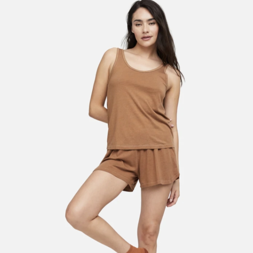 MATE the Label Women's Tank & Shorts Pajama Set in Brown